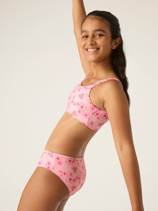 Genç Bikini Altı - Hibiscus Pink Print