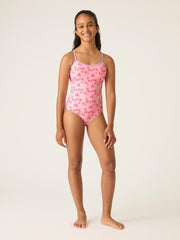 Genç Yüzücü Açık Arka Mayosu - Hibiscus Pink